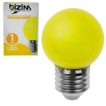 Bizim 1w Yuvarlak Gece Ampulü Sarı