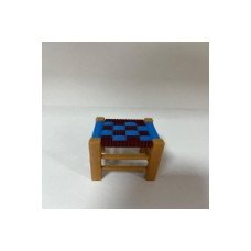 3D Baskı Bordo Mavi Minyatür İskemle
