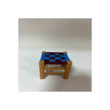 3D Baskı Bordo Mavi Minyatür İskemle