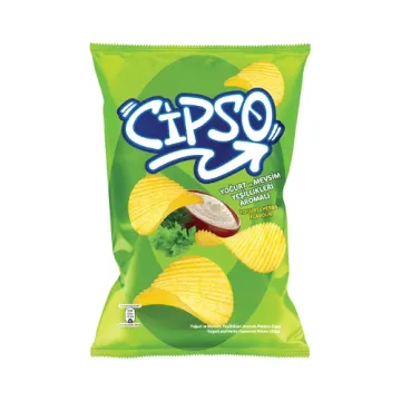Cipso Tırtıklı Yoğurtlu ve Mevsim Yeşillikleri Aromalı Patates Cipsi 160 G